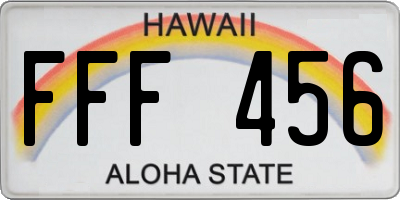 HI license plate FFF456