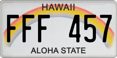 HI license plate FFF457