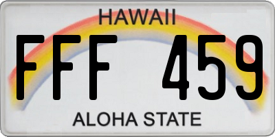 HI license plate FFF459
