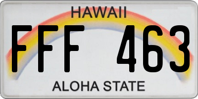 HI license plate FFF463