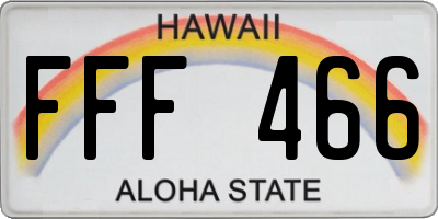 HI license plate FFF466