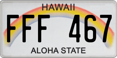 HI license plate FFF467