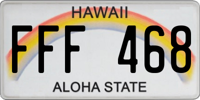 HI license plate FFF468