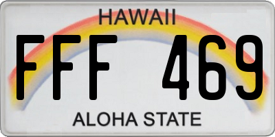 HI license plate FFF469