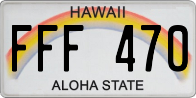 HI license plate FFF470