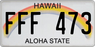 HI license plate FFF473