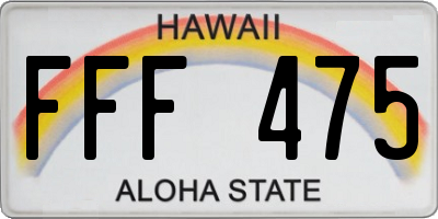 HI license plate FFF475
