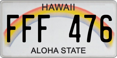 HI license plate FFF476