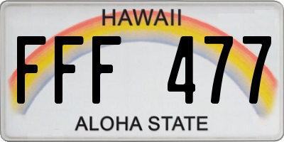 HI license plate FFF477