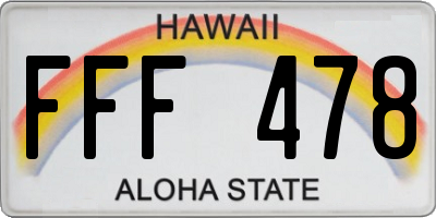 HI license plate FFF478