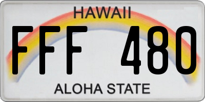 HI license plate FFF480