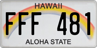 HI license plate FFF481