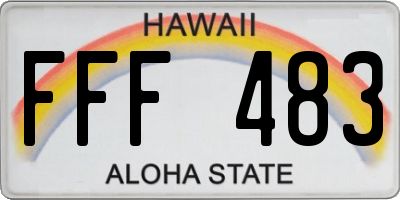 HI license plate FFF483