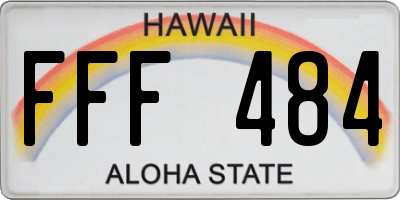 HI license plate FFF484