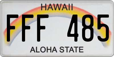 HI license plate FFF485