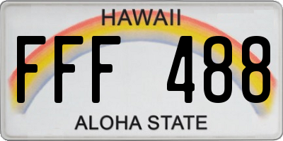 HI license plate FFF488