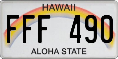 HI license plate FFF490
