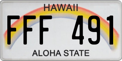 HI license plate FFF491