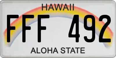 HI license plate FFF492