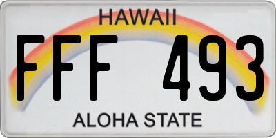 HI license plate FFF493