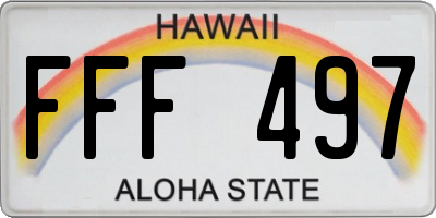 HI license plate FFF497