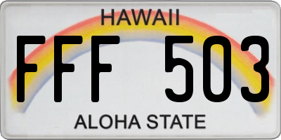 HI license plate FFF503