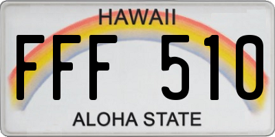 HI license plate FFF510