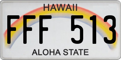 HI license plate FFF513