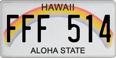 HI license plate FFF514