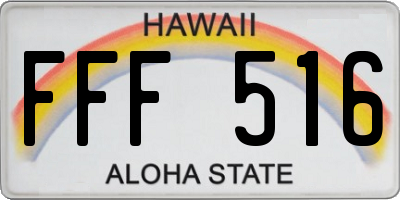 HI license plate FFF516