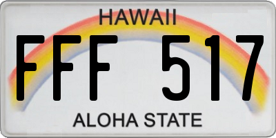 HI license plate FFF517