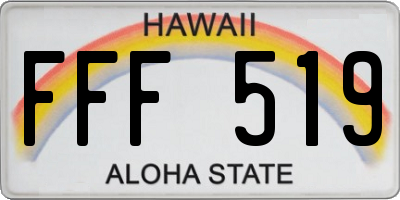 HI license plate FFF519