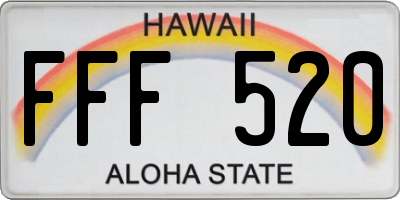 HI license plate FFF520