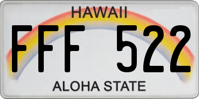 HI license plate FFF522