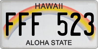HI license plate FFF523