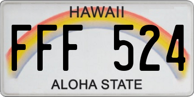 HI license plate FFF524
