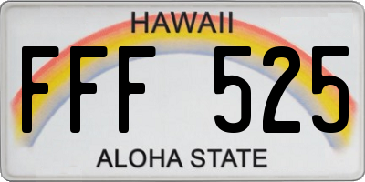 HI license plate FFF525