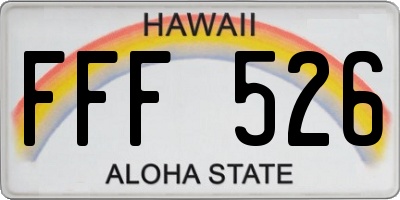 HI license plate FFF526