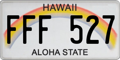 HI license plate FFF527