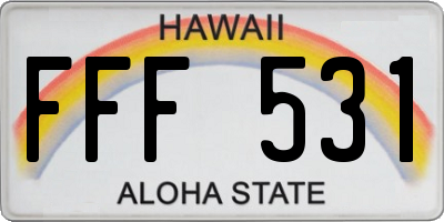 HI license plate FFF531