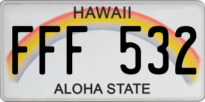 HI license plate FFF532