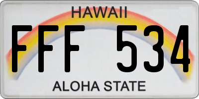 HI license plate FFF534