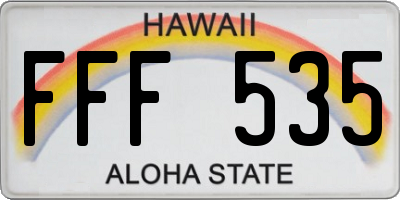 HI license plate FFF535