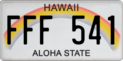 HI license plate FFF541