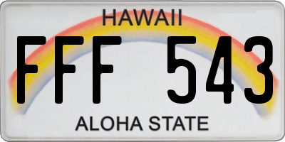 HI license plate FFF543