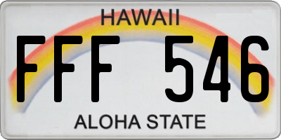 HI license plate FFF546