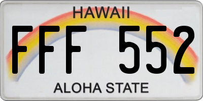 HI license plate FFF552