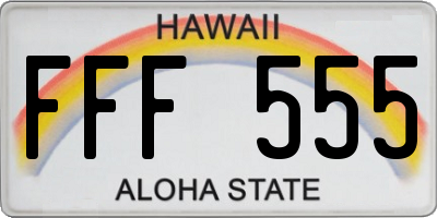 HI license plate FFF555