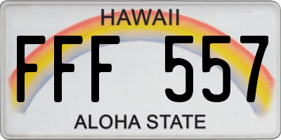 HI license plate FFF557