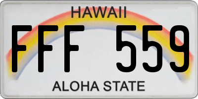 HI license plate FFF559